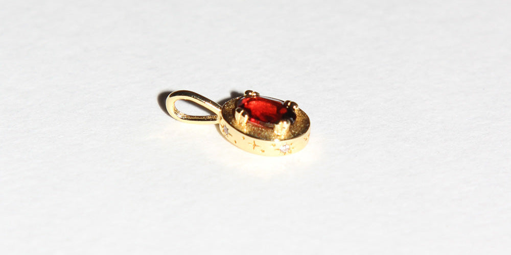 Image of Maison de Femmes January Garnet Birthstone Pendant Charm.