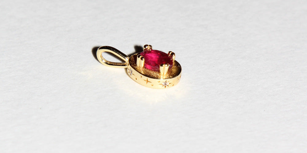 Image of Maison de Femmes July Ruby Birthstone Pendant Charm.