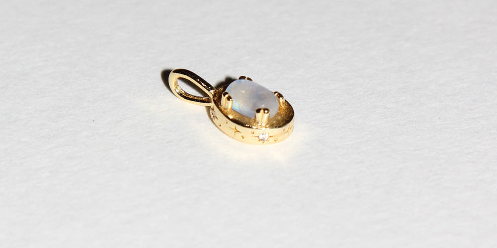 Image of Maison de Femmes June Moonstone Birthstone Pendant Charm.