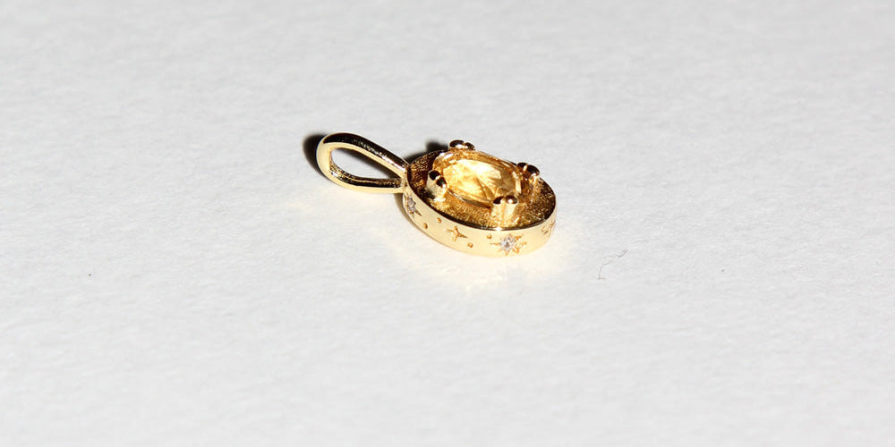 Image of Maison de Femmes November Citrine Birthstone Pendant Charm.