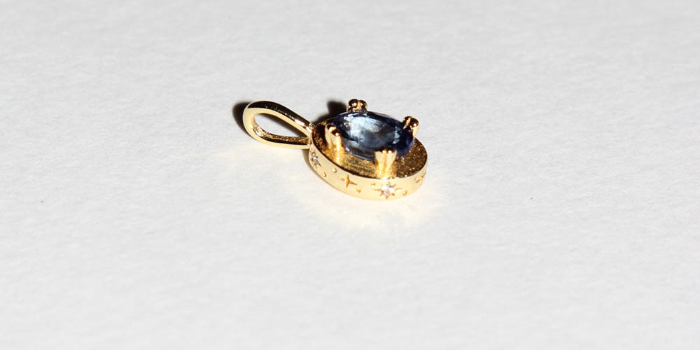 Image of Maison de Femmes September Sapphire Birthstone Pendant Charm.