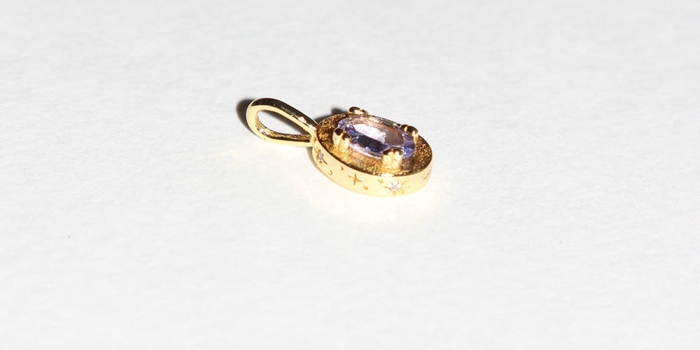 Image of Maison de Femmes December Tanzanite Birthstone Pendant Charm.