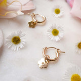 60s Daisies Earrings - Plain Hoops