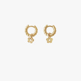 60s Daisies Earrings - Croissant Hoops