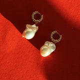 Baroque Croissant Hoop Earrings