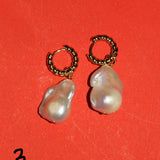 Baroque Croissant Hoop Earrings