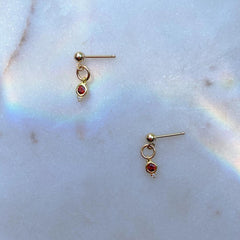 Birthstone Stud Earrings | Gold