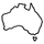 black outline Australia icon