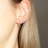 Jewel Drop Stud Earrings - Blue