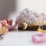 Maison de Femmes Gold Croissant Charm Necklace.