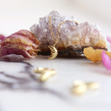 Maison de Femmes Gold Croissant Charm Necklace.
