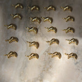 Croissant Charm Hoop Earrings (Gold)