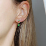 Jewel Drop Stud Earrings - Green