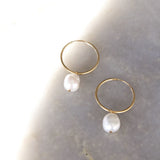 Hera Bold Pearl Hoops