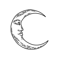 black moon logo icon maison de femmes