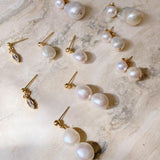 Single Pearl Stud Earrings