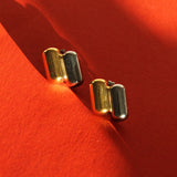 Two-Tone Pill Earrings