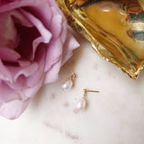 Single Pearl Stud Earrings