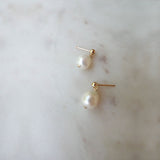 Single Pearl Stud Earrings
