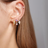 Star Studded Hoop Earrings