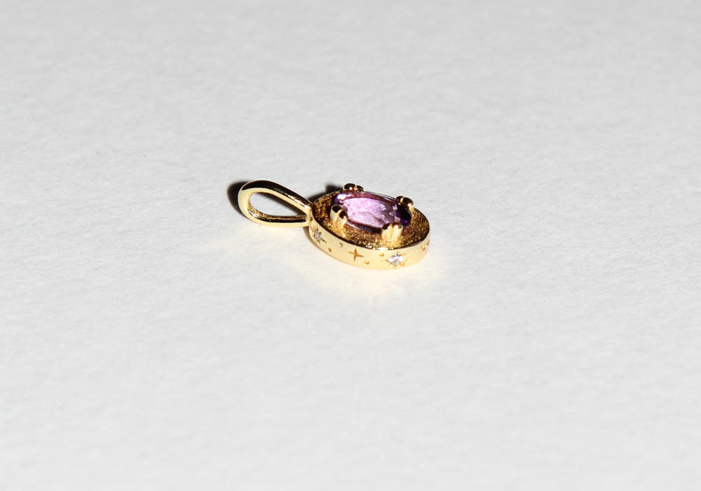 Image of Maison de Femmes February Amethyst Birthstone Pendant Charm.