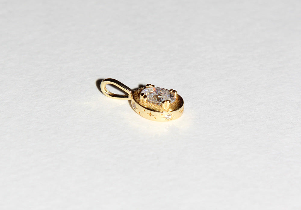 Image of Maison de Femmes April Moissanite Birthstone Pendant Charm.