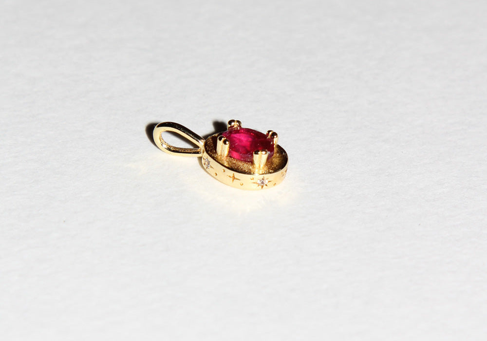 Image of Maison de Femmes July Ruby Birthstone Pendant Charm.