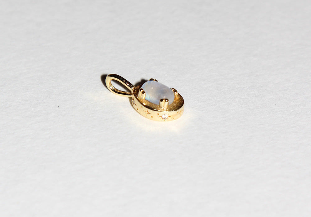 Image of Maison de Femmes June Moonstone Birthstone Pendant Charm.