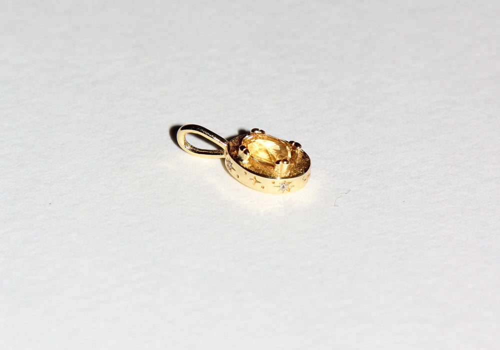 Image of Maison de Femmes November Citrine Birthstone Pendant Charm.