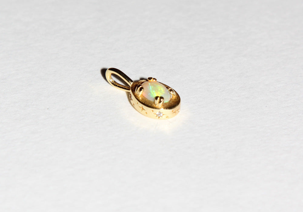 Image of Maison de Femmes October Opal Birthstone Pendant Charm.