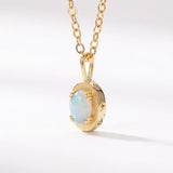 October Opal Birthstone Necklace