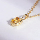 November Citrine Birthstone Necklace