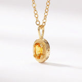 November Citrine Birthstone Necklace