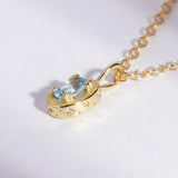 March Aquamarine Birthstone Necklace