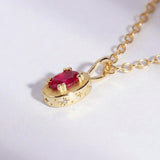 July Ruby Birthstone Necklace