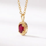 July Ruby Birthstone Necklace