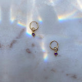 Birthstone Hoop Earrings