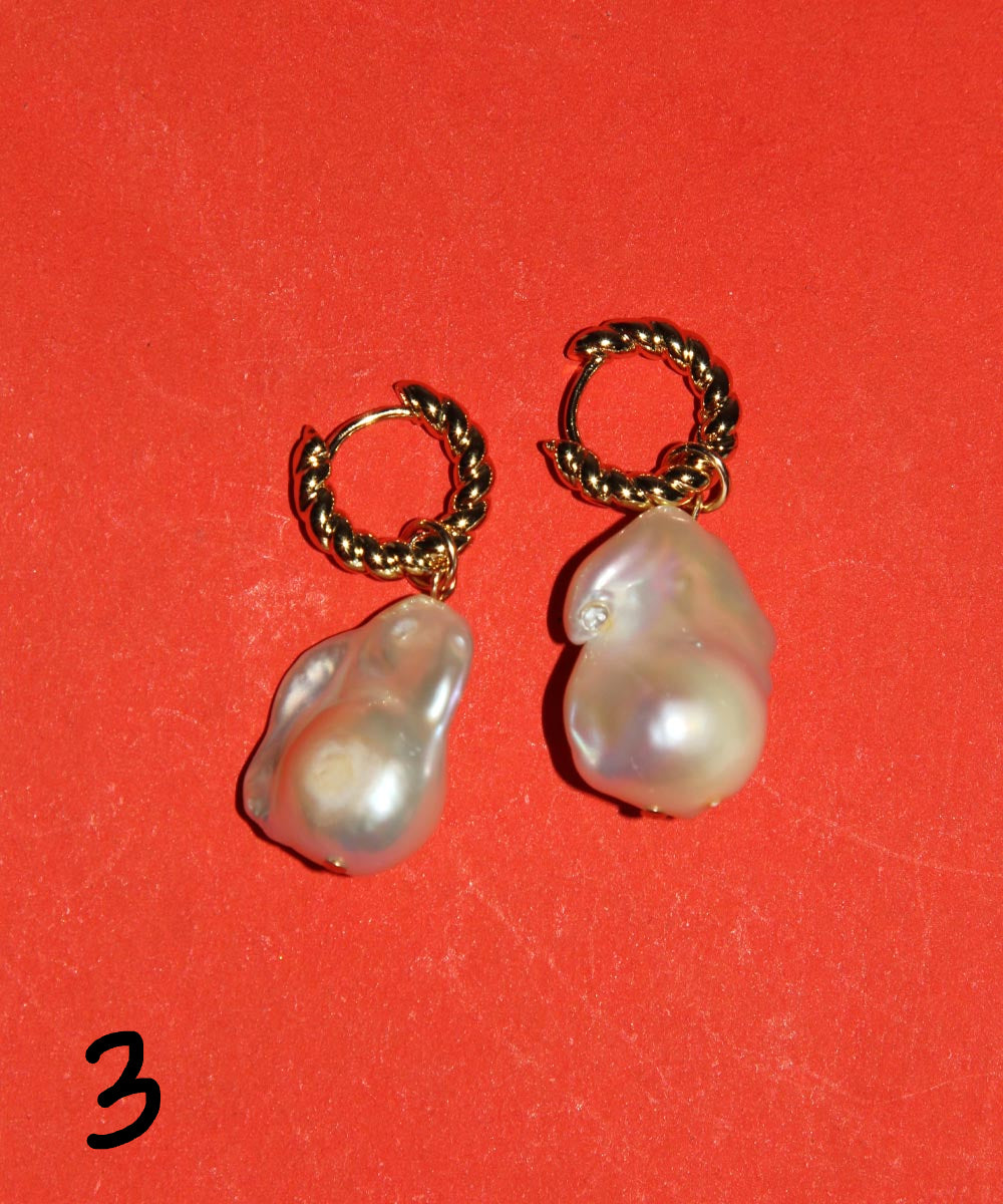 Baroque Croissant Hoop Earrings