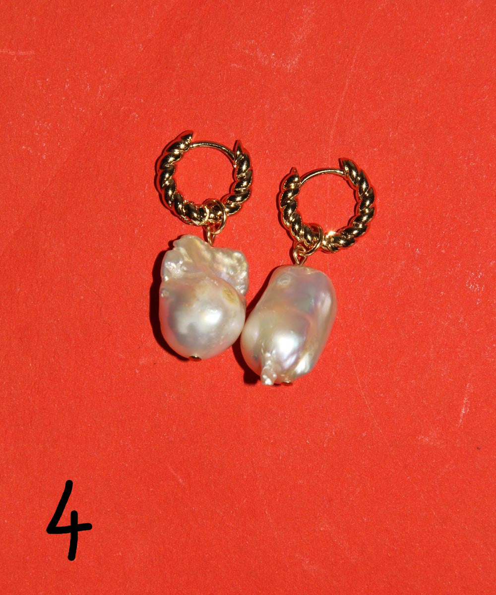 Baroque Croissant Hoop Earrings
