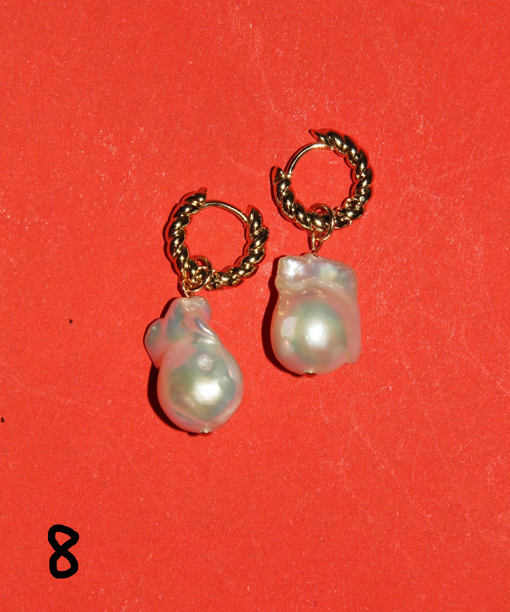 Baroque Croissant Hoop Earrings
