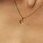 Maison de Femmes gold vermeil October Opal Birthstone Necklace worn by woman.
