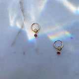 Birthstone Hoop Earrings