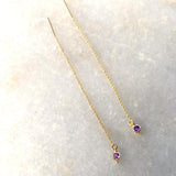 Birthstone Threader Earrings