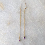 Birthstone Threader Earrings