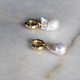 Asteria Pearl Hoop Earrings (Single Pearl)