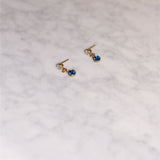 Jewel Drop Stud Earrings - Blue