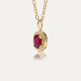 July Ruby Birthstone Necklace