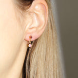 Jewel Drop Stud Earrings - Pink