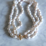 Classic Triple Pearl Choker Necklace