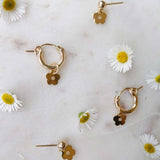 60s Daisies Earrings - Plain Hoops